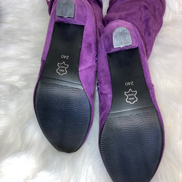 💋💋SUPER SOFT! 💋💋Vero Cuoio Purple Boots - Picture 4 of 8